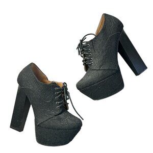 Qupid Brand 6 Inch Heels Black Oxford